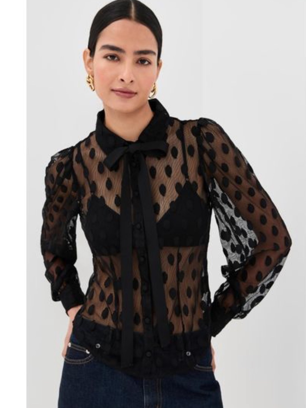 NWT Ulla Johnson Soraya Lace Neck Tie Blouse